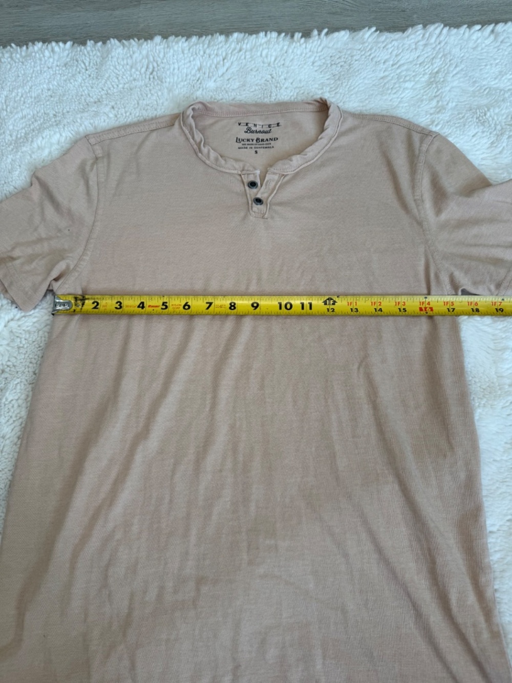 Lucky Brand Venice Burnout T-Shirt | Tan | Size Small - Picture 6 of 6